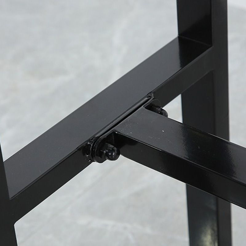 Stone Top Table Industrial Style Bistro Pub Table with Metal Base