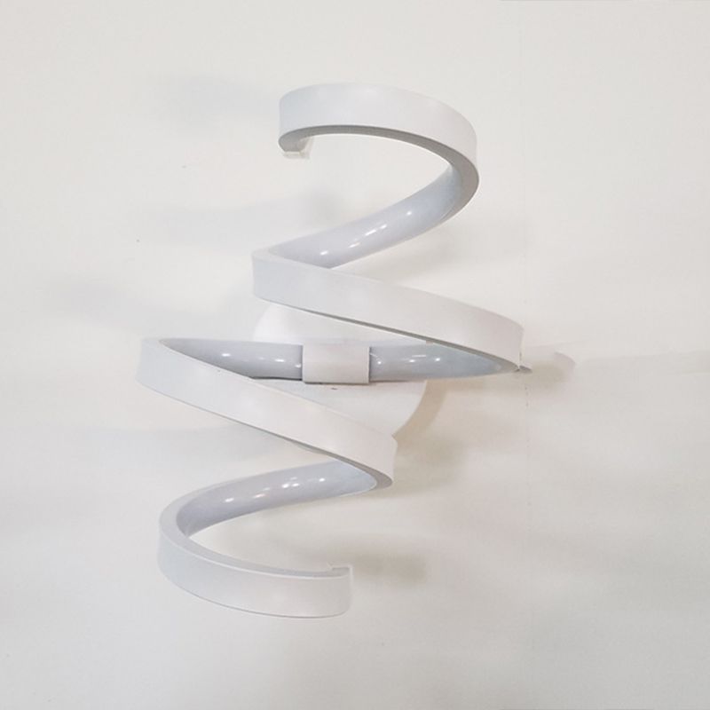 Curve Wall Lamp Minimalist Metal LED White Sconce Light Fixture for Bedroom