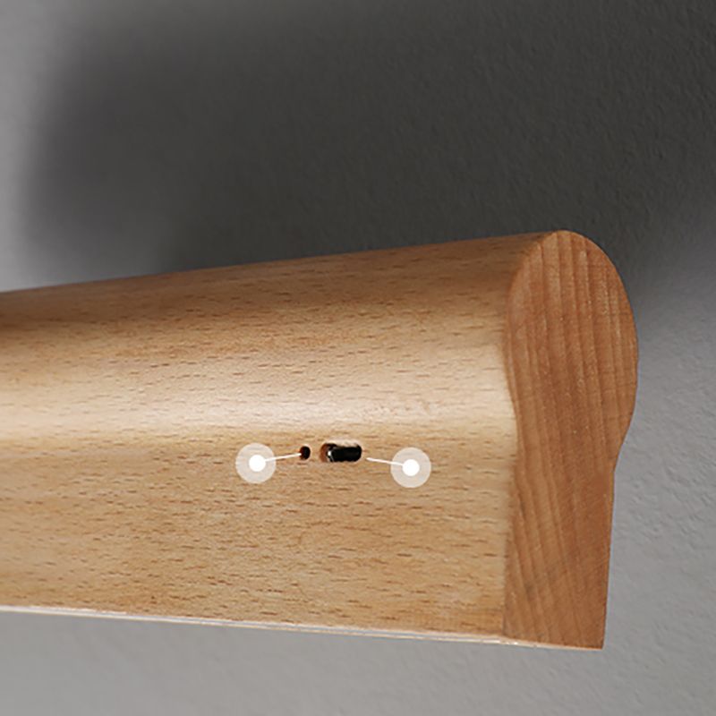 Nordic Style Wall Sconce Strip Shape LED Wall Light with Wood for Living Room