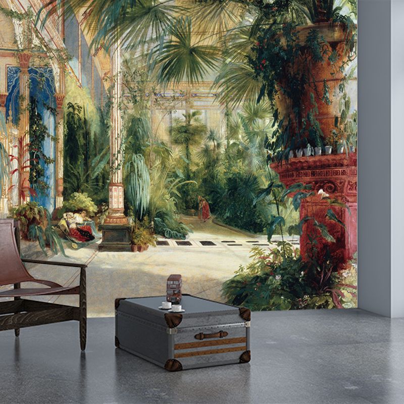 Green Classical Wall Paper Murals Large The Interior of the Palm House Painting Wall Art for Stairs