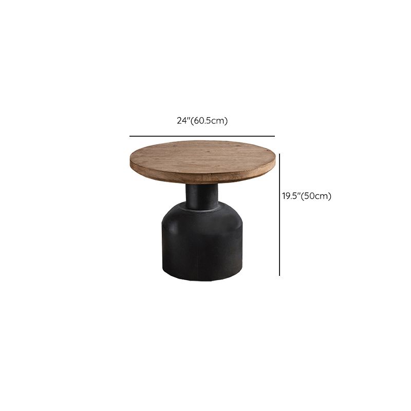 Solid Wood End Slide Table with Ironcraft Pedestal End Table