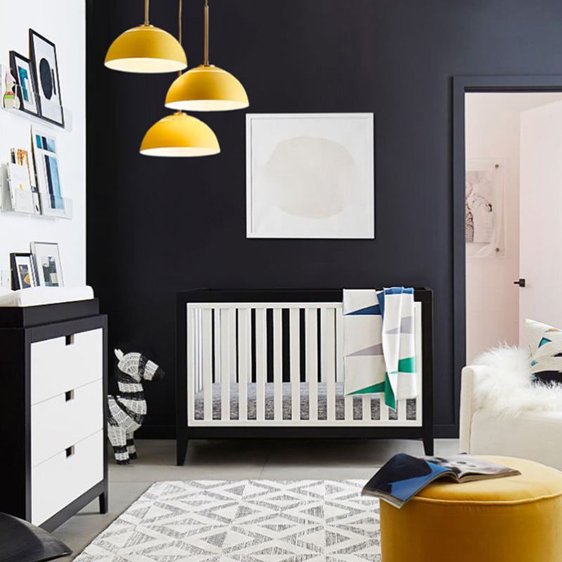 Macaron Domed Pendant Lamp Metal 1 Bulb Dining Room Suspension Light with Vent Design