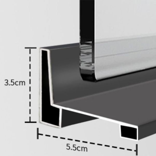 Simple In-line Shower Bath Door Glass and Metal Bathroom Shower Door