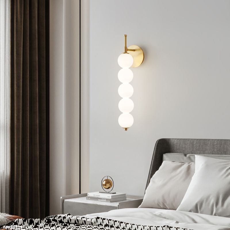 Contemporary Metal Ball Shape Wall Sconce with Glass Shade for Living Room