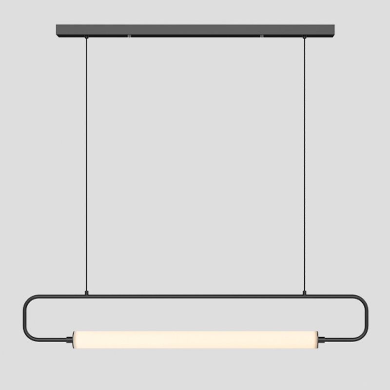 Modern Style Rectangle Island Light Fixture Metal 1- Light Island Pendant Light