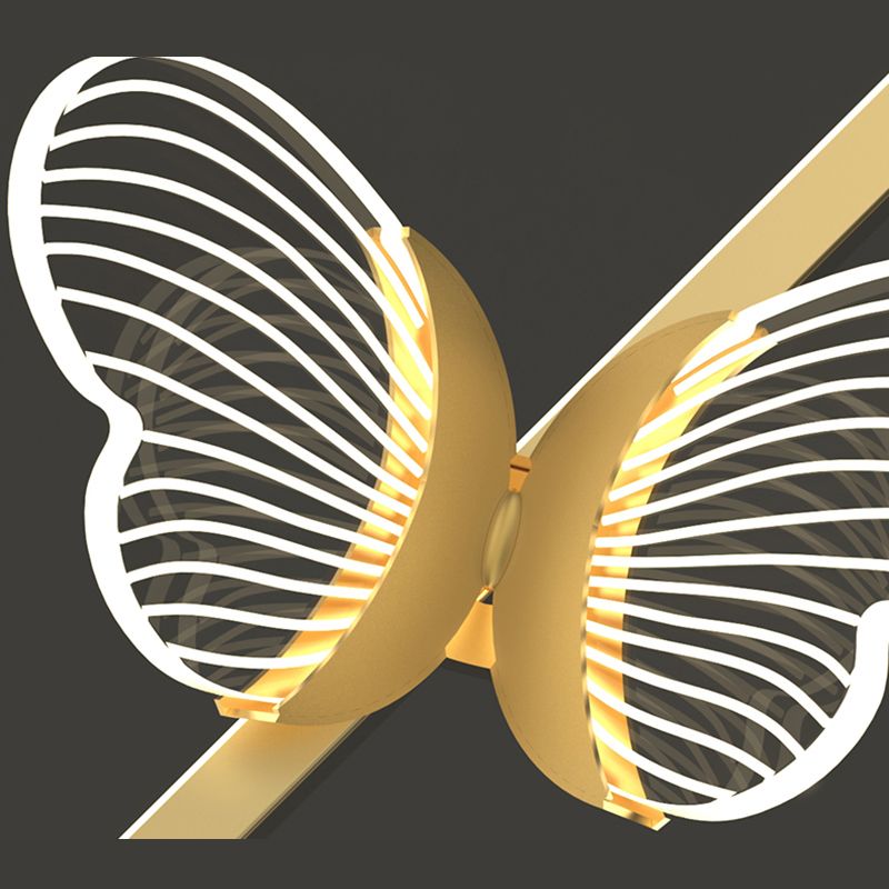 Plafonnage minimaliste Butterfly Plafond Metal Bedroom LED Suspension Pendante