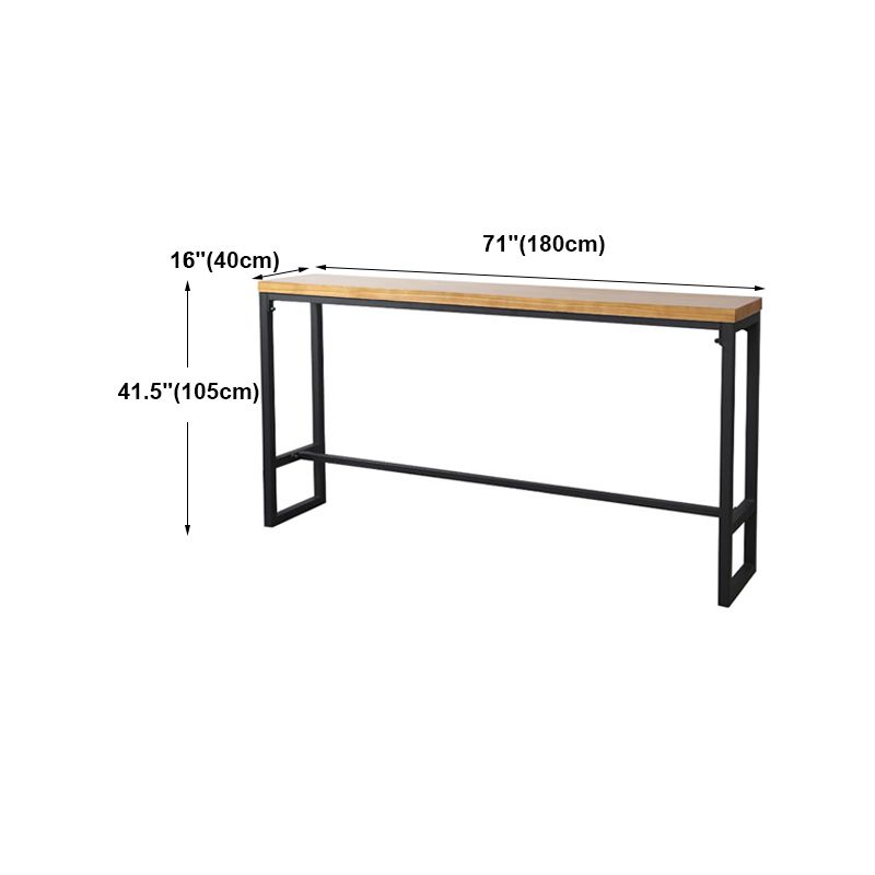 Modern Rectangle Bar Dining Table Wood Bar Height Table with Trestle Base