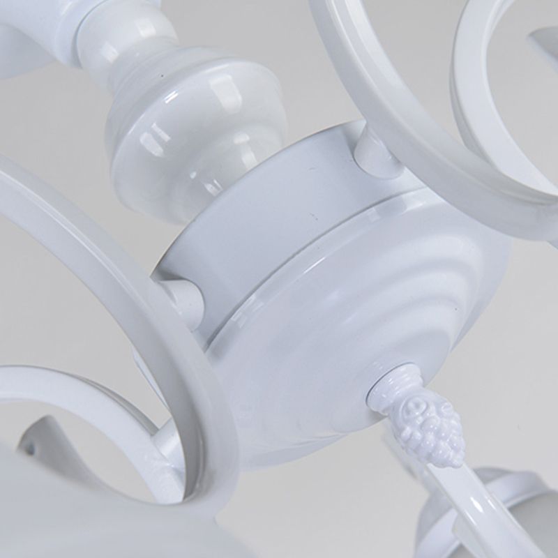 Bell blanc semi-luxueuse Mount Vintage Verage Shade plafond Plafond pour le salon