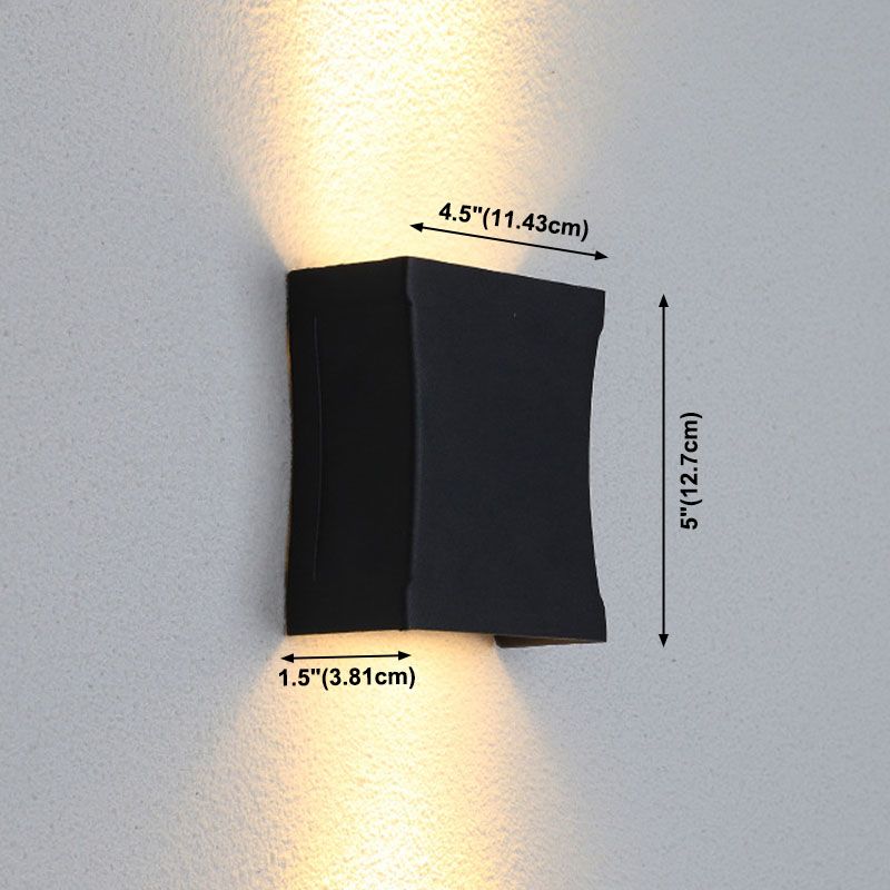 Luz de pared de pared de aluminio al aire libre moderna LED de pared de 2 luces LED de 2 luces
