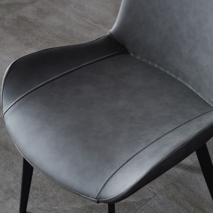 Contemporary Metal Dining Room Chairs Leather Dining Armless Chairs for Indoor Use