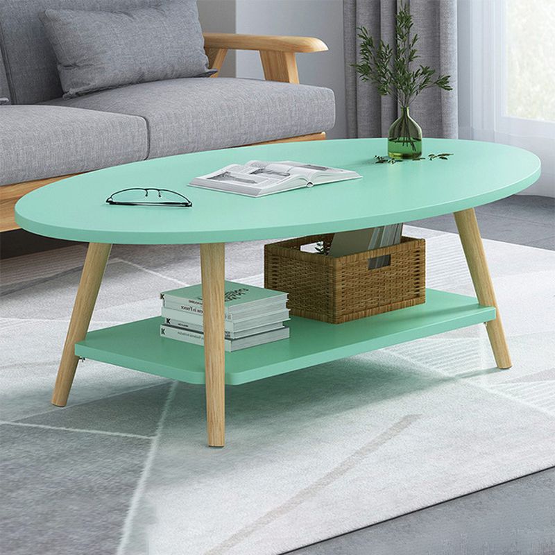Modern 4 Legs Coffee Table with Storage Champagne Cocktail Table