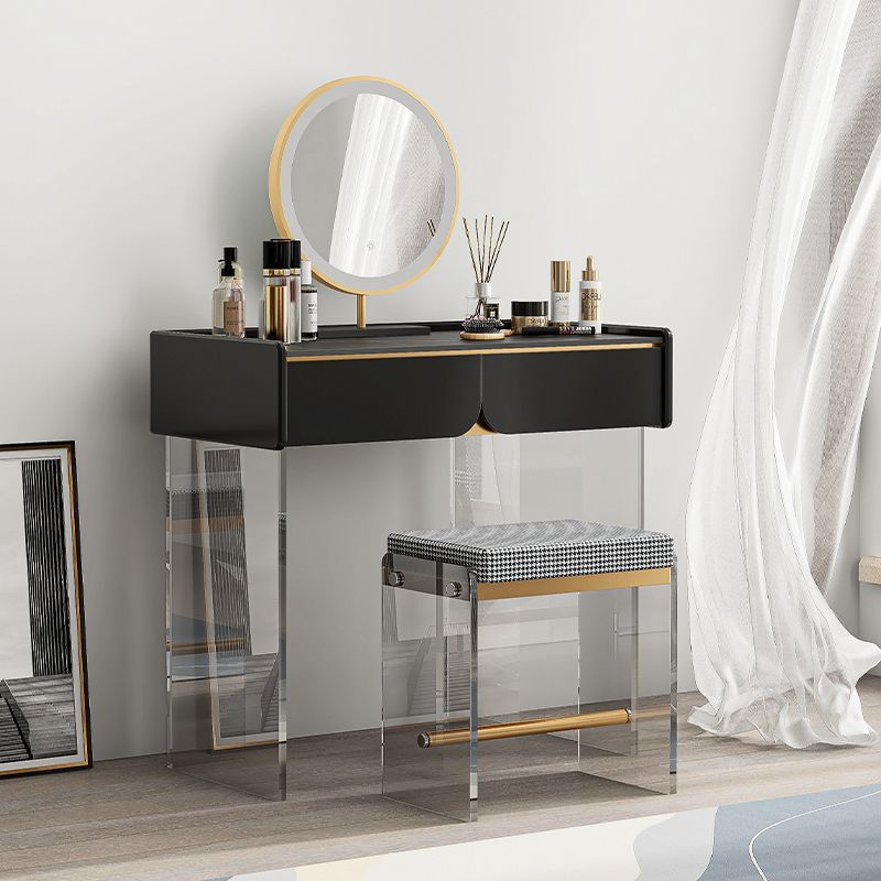 Contemporary 3 Drawer Makeup Vanity Set Black Vanity Dressing Table