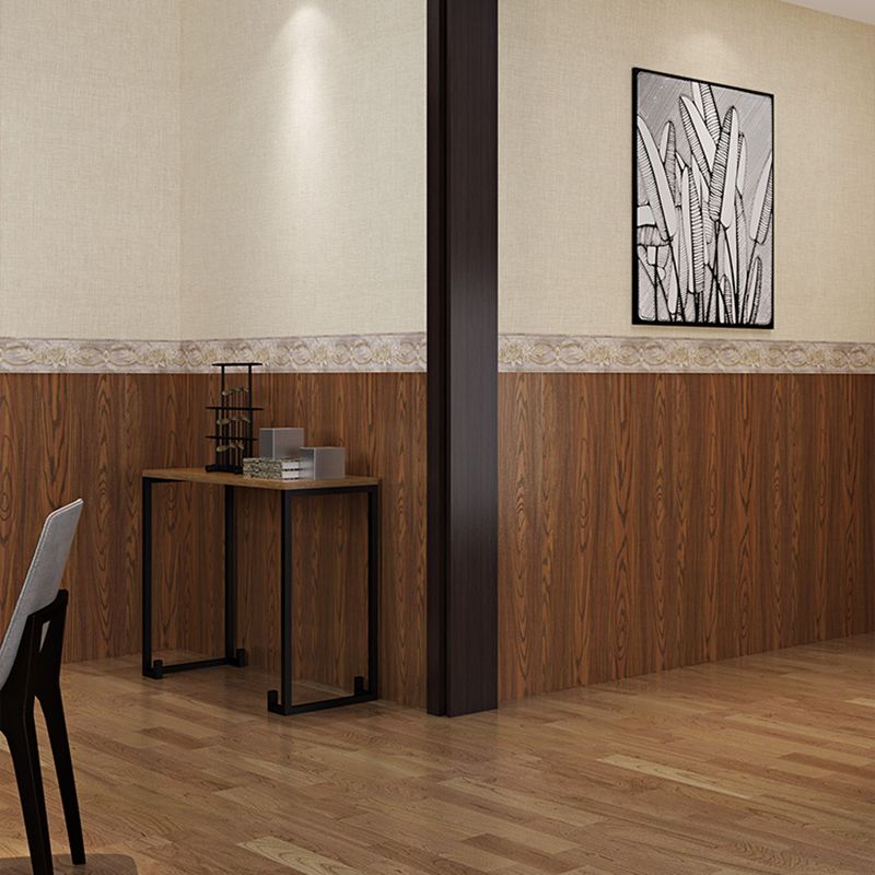 Multi-Color Reclaimed Wood Wallpaper Roll Peel and Stick Industrial Living Room Wall Art