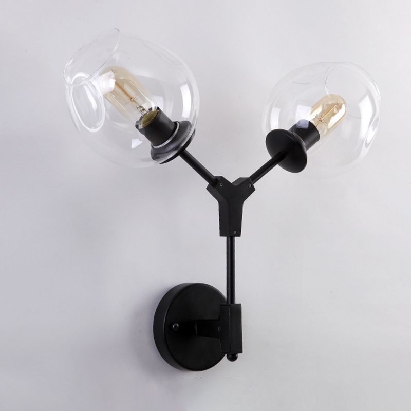 Fissature a parete geometriche a 2 luci lampada da parete in metallo moderno