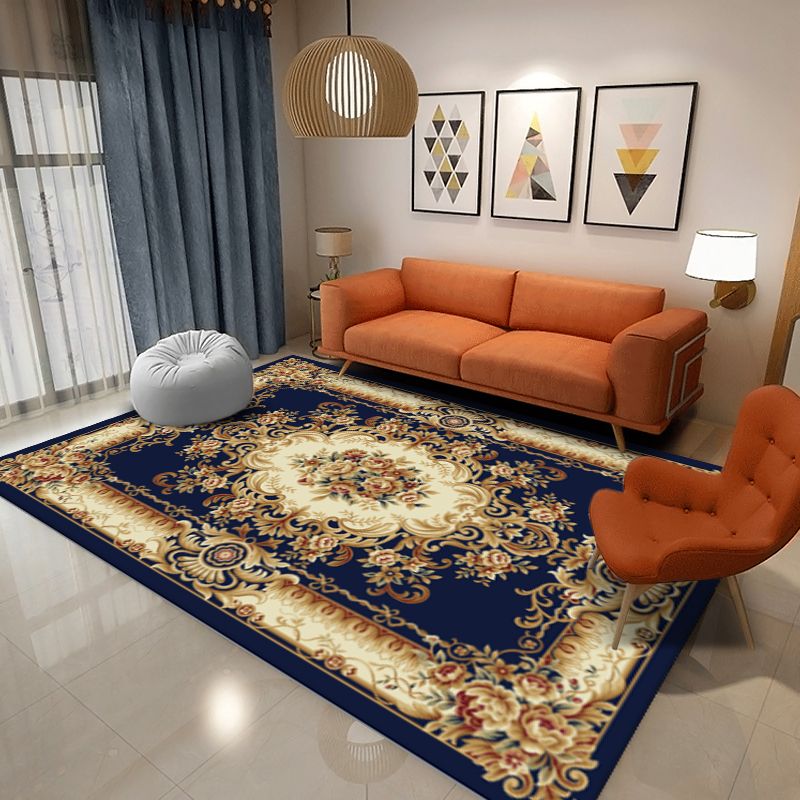 Viktorianischer Luxusbereich Teppich Blumendruck Rechteck Teppichfreundlicher Waschung Teppich für Wohnzimmer