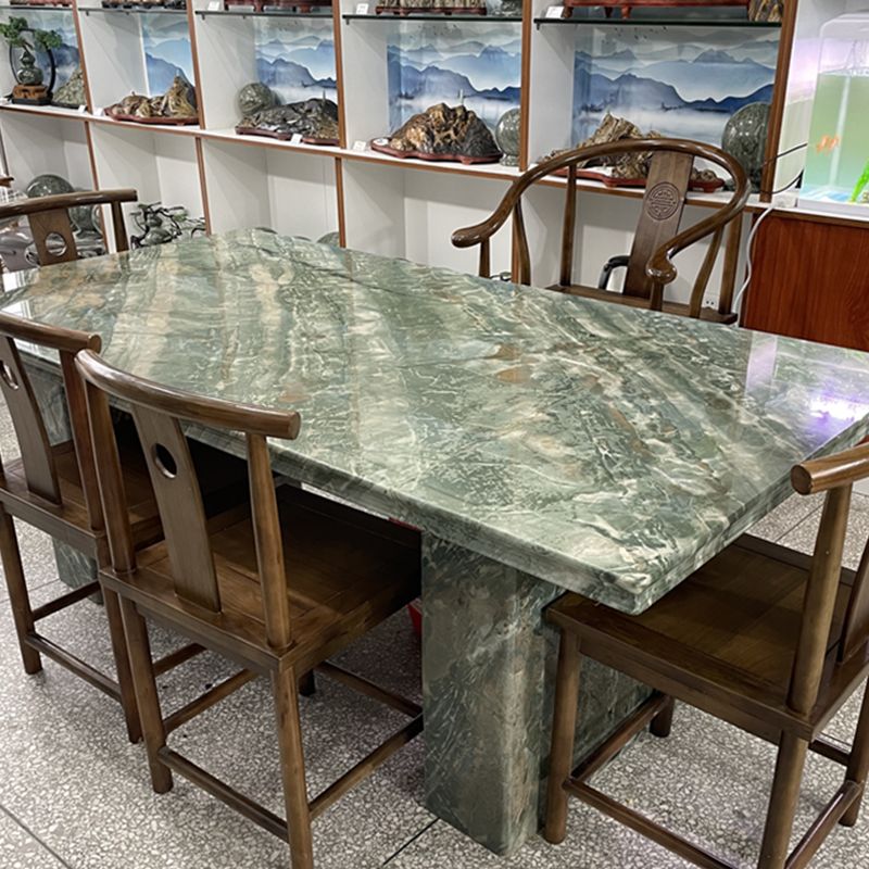 Stone Contemporary Style Dining Table Water Resistant in Green