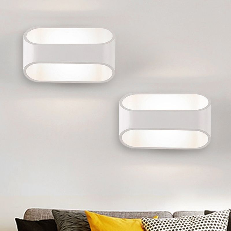 Accesorio de apliques de pared rectangular de estilo contemporáneo accesorio de iluminación de pared de baño de aluminio en blanco