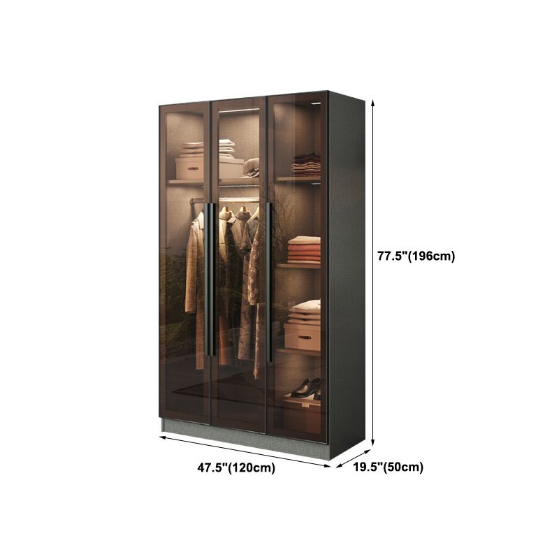 Mirrored Finish Cabinet with Glass Door Contemporary Interior Storage Cabinet