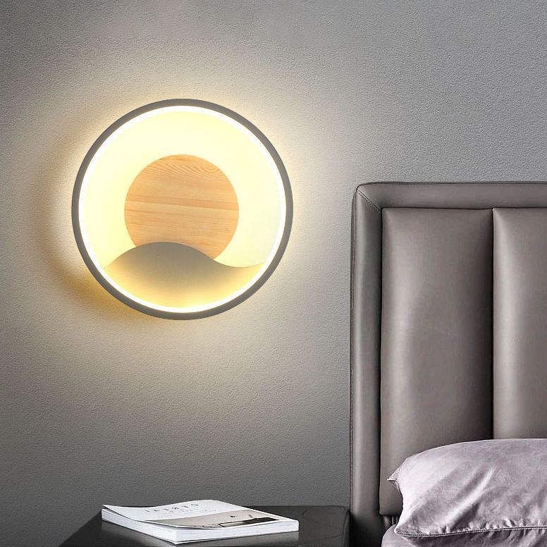 Aluminium afgeronde schaduw Wandlicht Moderne 1-licht LED-wand sconce voor slaapkamer