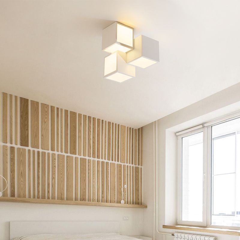 Plafonnier géométrique en métal plafonnier LED contemporain