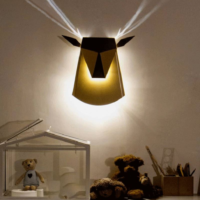 1-Light Geometric Wall Lighting Ideas Modern Style Metal Wall Mount Light Fixture