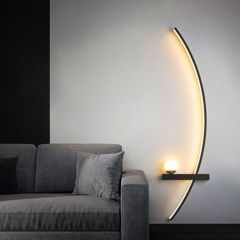 Metal Linear Shape Wall Light Modern Style 2-Lights Wall Mount Light Fixture
