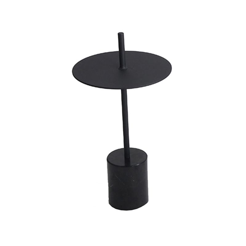Modern Round Pedestal Side Table Metal and Marble Side End Table