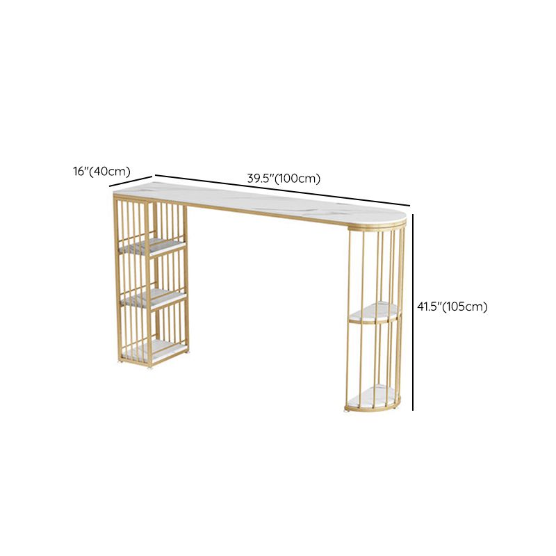 Metal Pub Set 1/3/4 Pcs Rectangle Bar Table with Stone Top and Upholstered Bar Stools