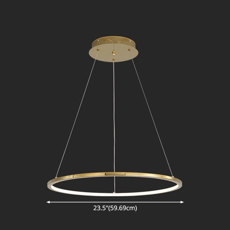 Contemporary Orbicular Chandelier Lamp Metallic Simplicity Hanging Lamp Kit for Living Room