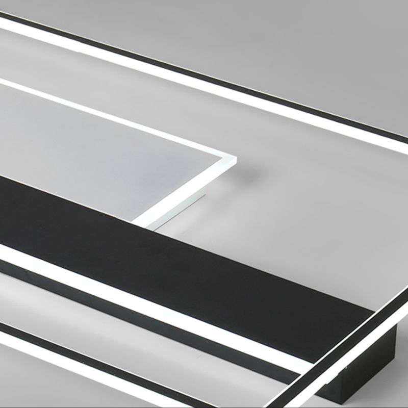 Minimalisme LED Metal Flush Light Black Flush Mount Ceiling Light for Living Room