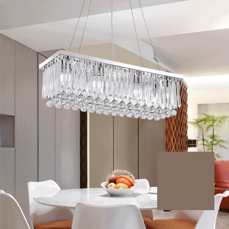 Modern Style Island Light Clear Crystal Chandelier Lamp for Living Room