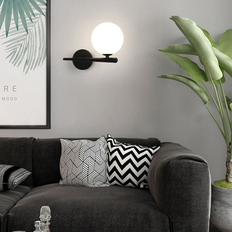 Modern Minimalist Style Global Wall Lighting Fixtures 1 Light Sconce with Glass Shade