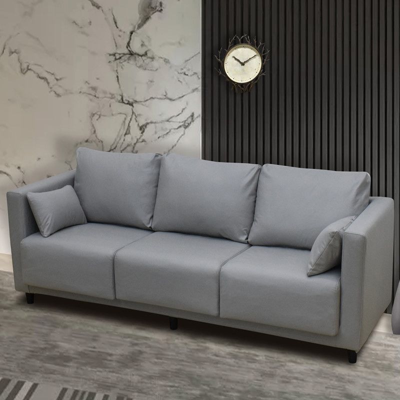 Loose Back Linen Square Arm Modern Sofa with Slipcover for Living Room