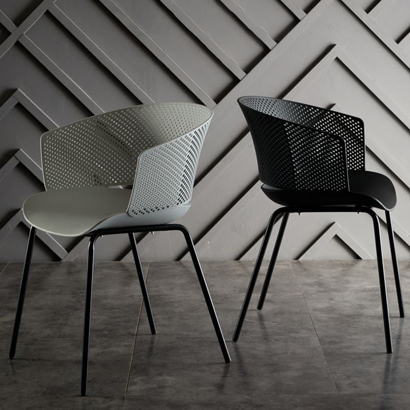 Eigentijdse stijl plastic eetwarmeloze stoel open rug eetkamerstoel voor huis