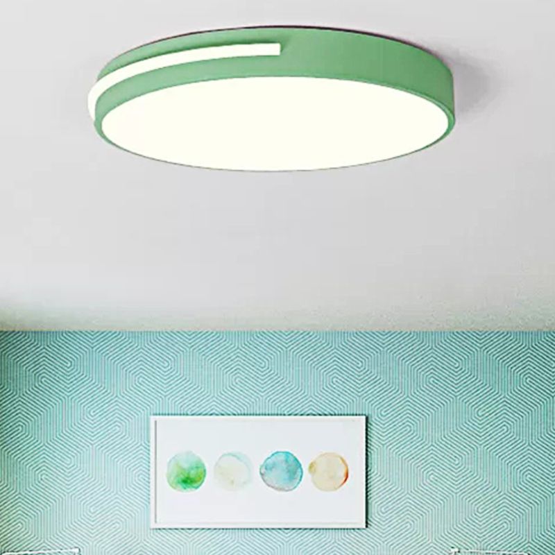 Acrylic Slim Round Flush Mount Light Kid Bedroom Nordic Stylish Ceiling Lamp