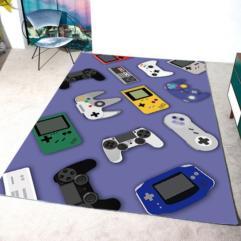 Novelty Game Controller Pattern Carpet Polyester Rug Stain Resistant Area Rug for Home Decoration