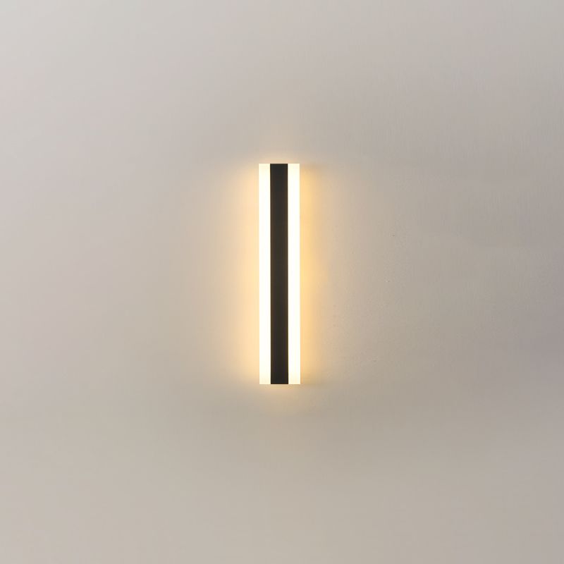 Iluminación de pared led de metal moderna negra al aire libre de 1 luces de pared de 1 luces