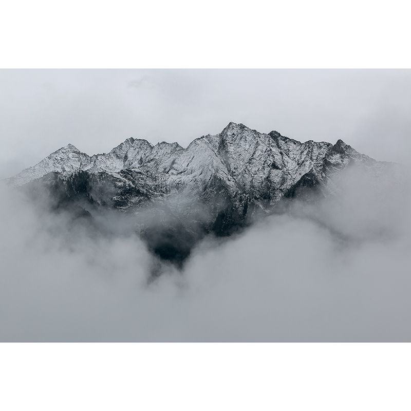 Photography Stain Resistant Mural Wallpaper Mountain Range Living Room Wall Mural