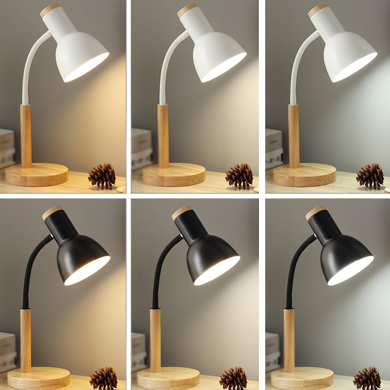 Macaroon Style Night Table Lamps Bell 1-Light Nightstand Lights with Metal Shade for Bedroom