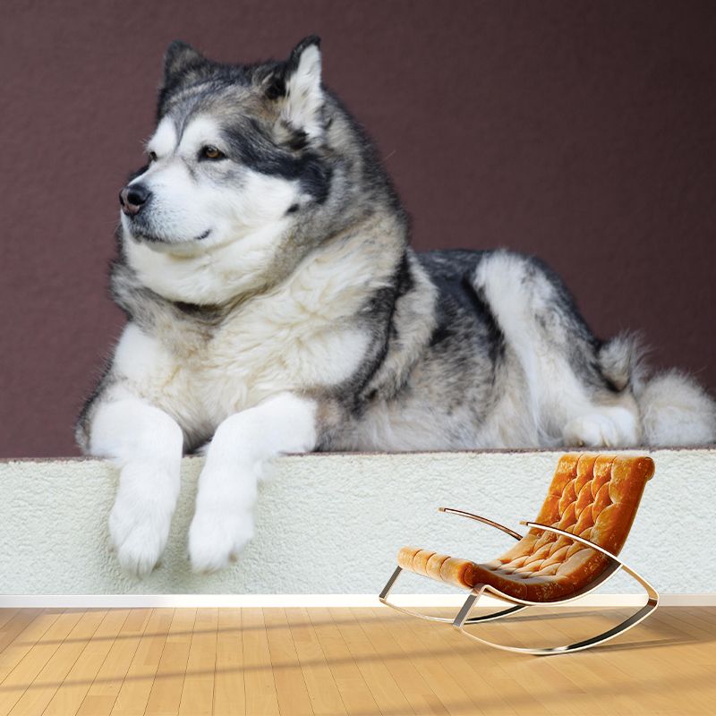 Lovely Alaskan Dog Mural Wall Decor Living Room Wall Covering for Decoration