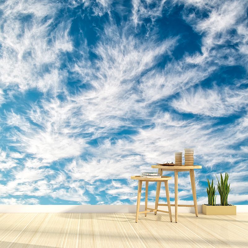 Minimalism Style Home Decor Blue Sky Mural Customized Wall Covering for Living Room