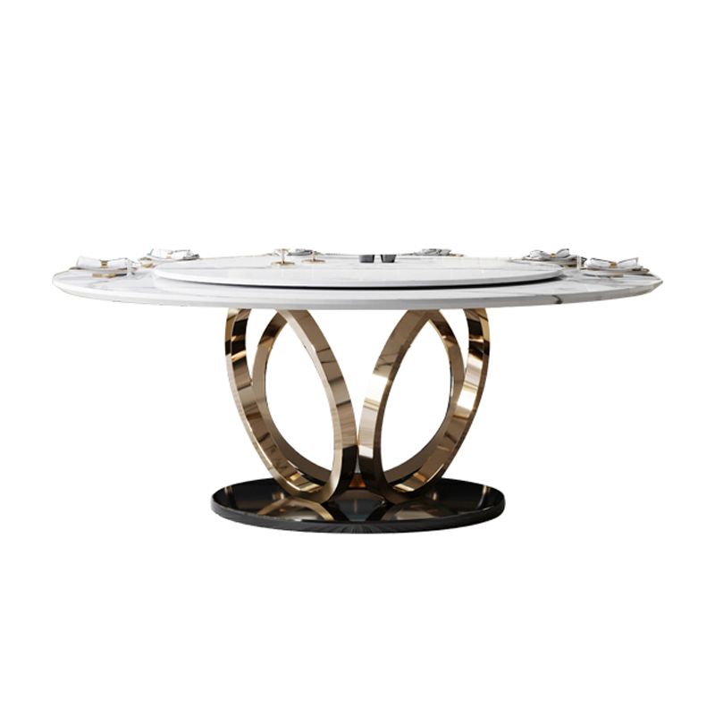 Mesa de comedor de pedestal redondo mesa de mármol de lujo tradicional para el hogar