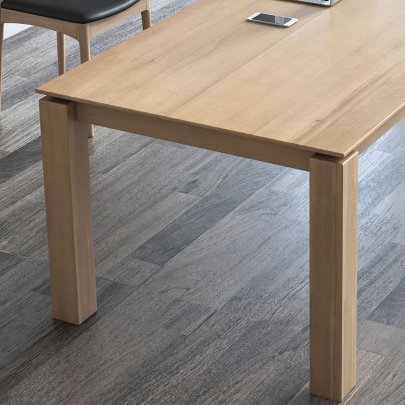 Massives Holz Rechteck Esstisch Moderne moderne Küchenholzholz mit 4 Beinen