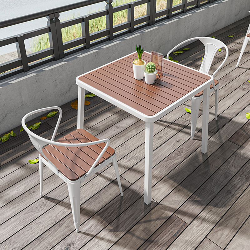Outdoor Contemporary Coffee Table Metal Frame Rectangle Dining Table
