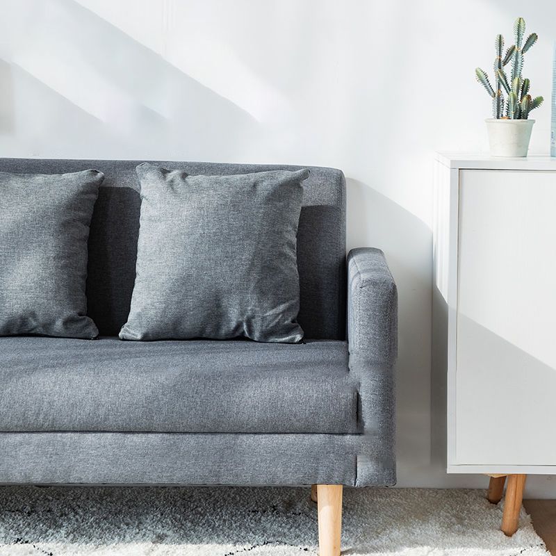 25.6" H Contemporary 3-seater Cotton Square Arm Sofa for Living Room