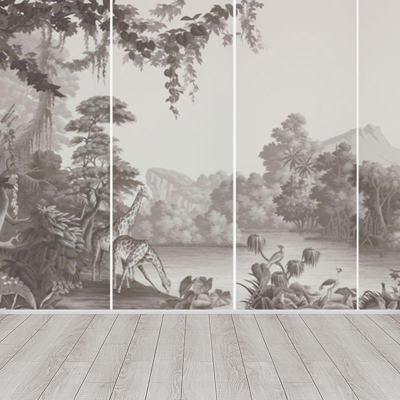 Whole Forest Scene Mural Wallpaper for Wall Decor Tropical Bedroom Wall Covering