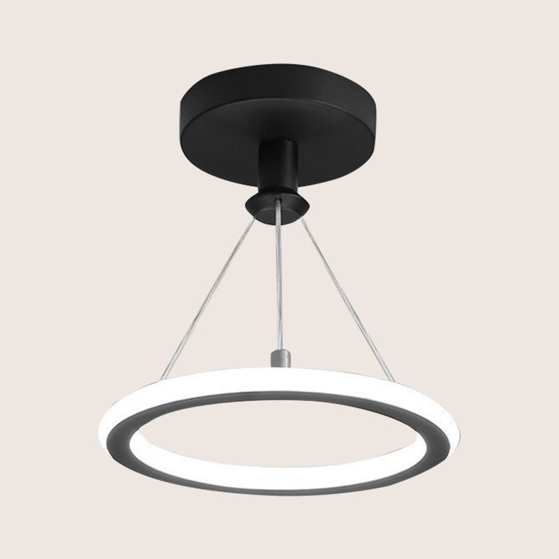 Minimalista lampada da soffitto in metallo, luci di lusso del supporto a filo del soffitto dell'ombra del cerchio per l'interno