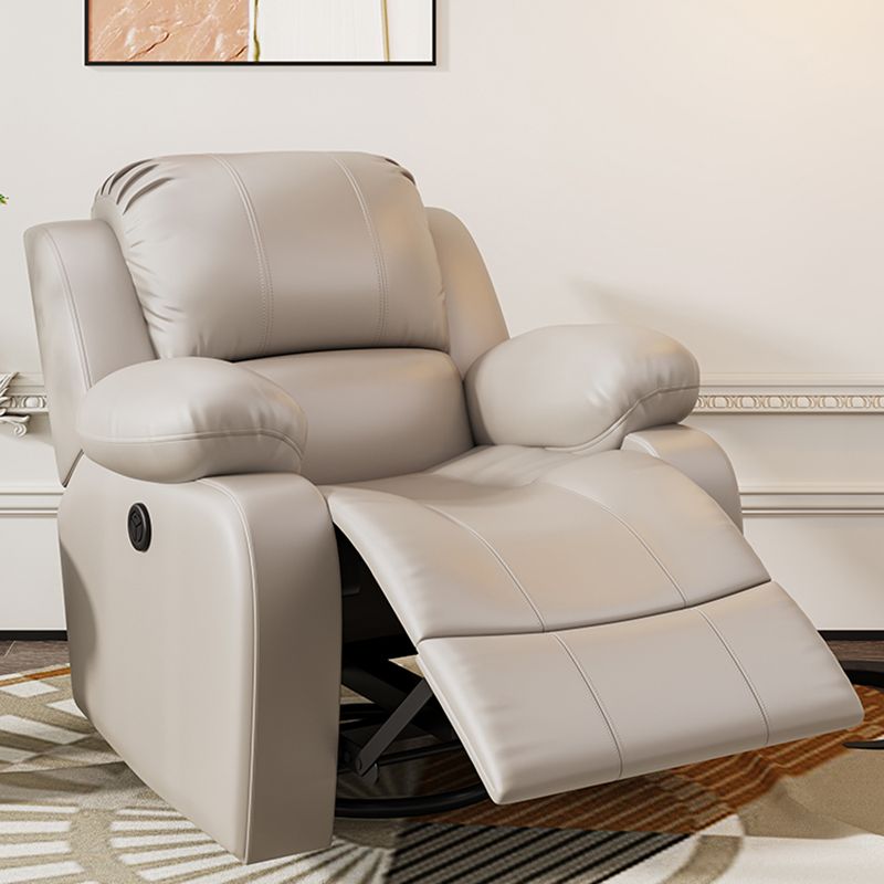 Metal Frame Standard Recliner Faux Leather Recliner Chair with Lumbar
