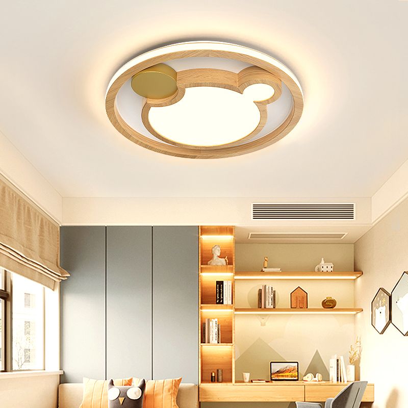 Luminaires de plafond encastrés modernes, plafonnier en bois pour salle à manger