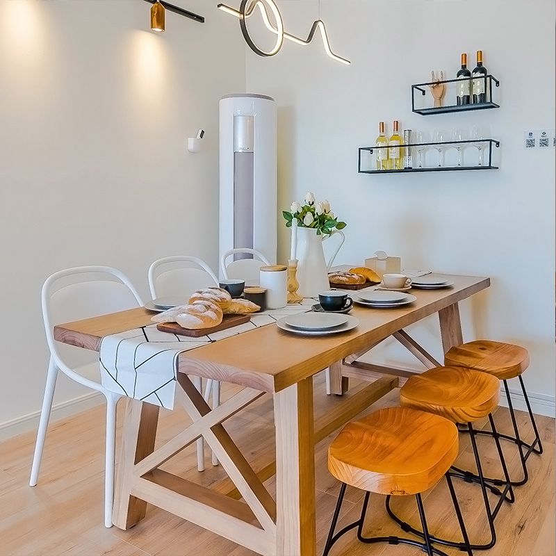 Modern 1/2/7 Pieces Dining Set Rectangle Pine Wood Dining Table for Dining Room